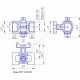 Кран для манометра 3-ходовой латунь 11б38бк/11б18бк Ду 15 Ру16 ВР G1/2
