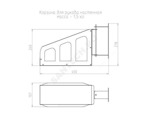 Корзина для пожарных рукавов настенная красная ФАЭКС