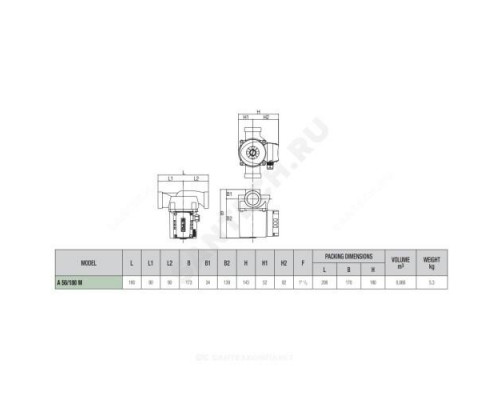 Насос циркуляционный с мокрым ротором A 56/180 M PN10 1х230В/50Гц DAB 505805001