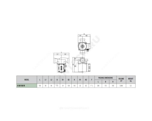 Насос циркуляционный с мокрым ротором A 80/180 M PN10 1х230В/50Гц DAB 505807001