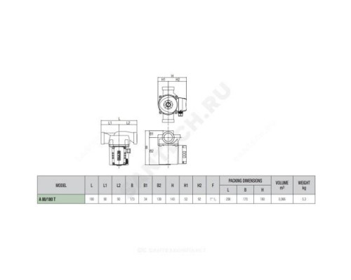 Насос циркуляционный с мокрым ротором A 80/180 T PN10 3x400В/50Гц DAB 505807601