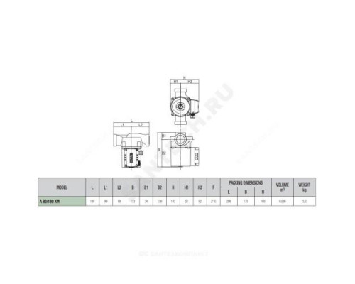 Насос циркуляционный с мокрым ротором A 80/180 XM PN10 1х230В/50Гц DAB 505806041