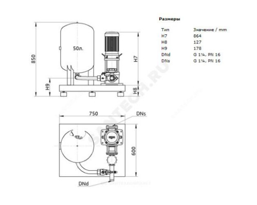 Установка для системы пожаротушения CO 1 Helix First V 609/J-ET-R Wilo 2450555