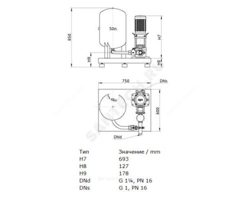 Установка для системы пожаротушения CO 1 Helix First V 408/J-ET-R Wilo 2450540