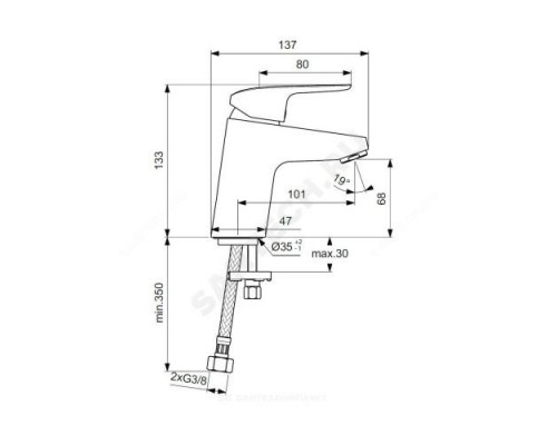 Смеситель для умывальника одноручный CERAFLEX Ideal Standard B1710AA .