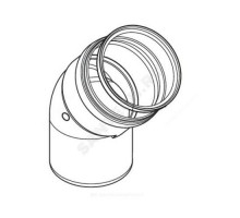 Отвод алюминий 80 мм 45 гр белый Protherm 20199427