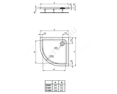 Опора для душевого поддона Ideal Standard K712667