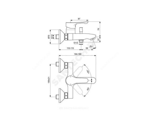 Промо-комплект для ванны (6 в 1) ESLA Ideal Standard BD002XC .