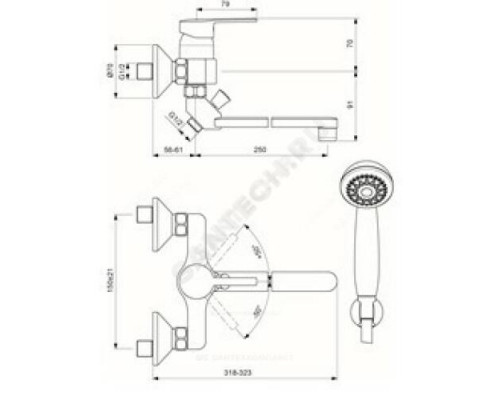 Смеситель для ванны с душем одноручный LOGIK Vidima BA280AA .