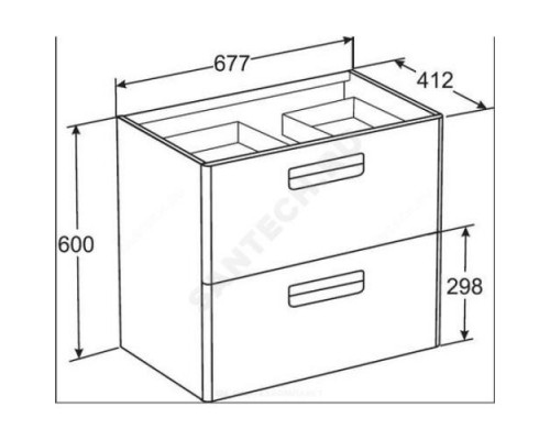 Тумба под умывальник 70 The Gap Original белый глянец Roca ZRU9302878