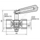 Кран для манометра 3-ходовой латунь Ду 15 Ру25 ВР G1/2