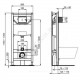 Комплект 3 в 1 унитаз подвесной + инсталляция без кнопки смыва + сиденье микролифт TESI Rimless Ideal Standard T355101PT15