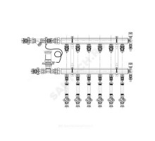 Узел коллекторный этажный латунь Ду 32 для учёта расхода ТЭ GE553-B3(D2) 1