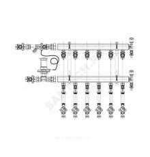 Узел коллекторный этажный латунь Ду 32 для учёта расхода ТЭ GE553-B3(D2) 1