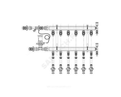 Узел коллекторный этажный латунь Ду 32 для учёта расхода ТЭ GE553-B3(D2) 1