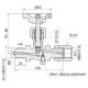 Клапан игольчатый латунь S004.16.000 Ду 15 Ру25 ВР/НР G1/2