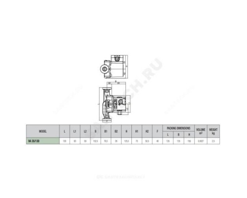 Насос циркуляционный с мокрым ротором VA 35/130 PN10 1х230В/50Гц DAB 60182186H