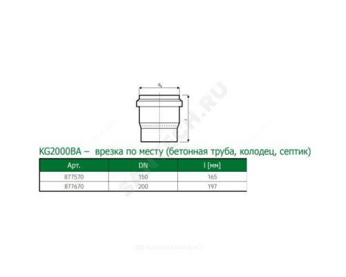 Переход PP-MD зелёный KG2000 KG2000BA Дн 150 б/нап на бетон колодец Ostendorf 877570