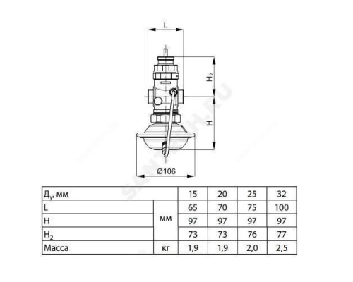 Регулятор расхода AVQM автоматический Ду 25 Ру16 НР G1 1/4