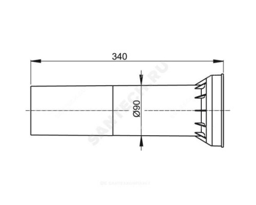 Удлинитель Дн90 Alca Plast M148