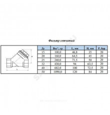 Фильтр сетчатый Y-образный латунь Ду 25 Ру20 G1