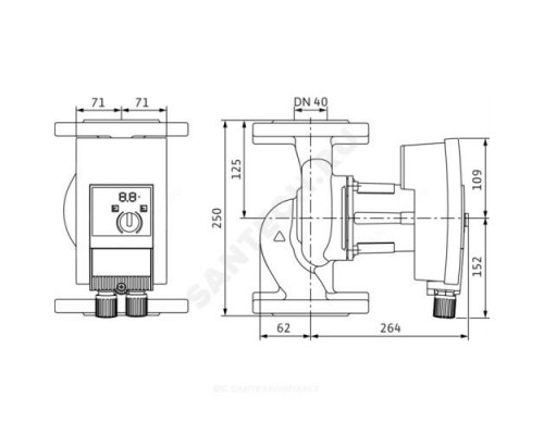 Насос циркуляционный с мокрым ротором для ГВС YONOS MAXO-Z 40/0,5-12 PN10 1х230В/50/60 Гц Wilo 2175543