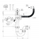 Сифон для кухонной мойки трубный с гибким переливом 1 1/2