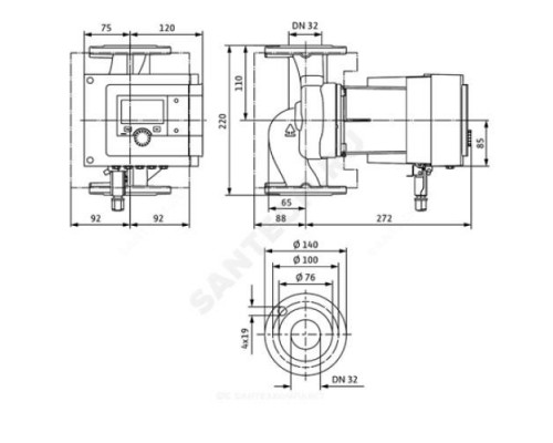 Насос циркуляционный с мокрым ротором Stratos MAXO 32/0,5-12 PN6/10 Wilo 2164580