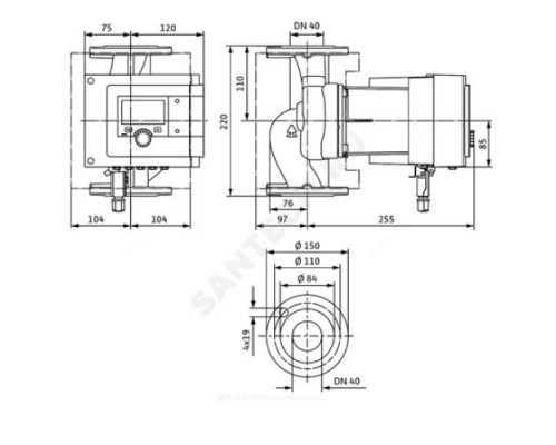 Насос циркуляционный с мокрым ротором Stratos MAXO 40/0,5-4 PN6/10 1х230В/50 Гц Wilo 2164582