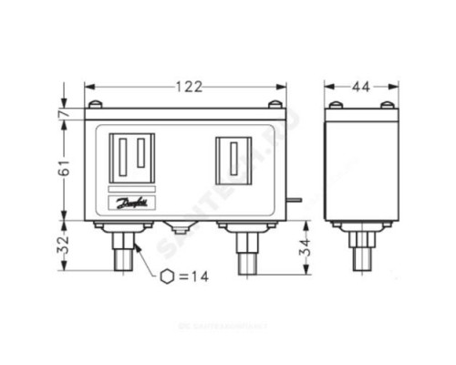 Реле давления сдвоенное KP 44 2-12 2х1/4