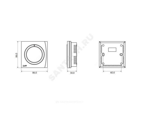 Термостат комнатный WT-T накладной Danfoss 088U0620