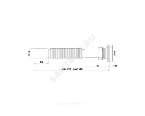 Сифон для умывальника гофрированный 1 1/4