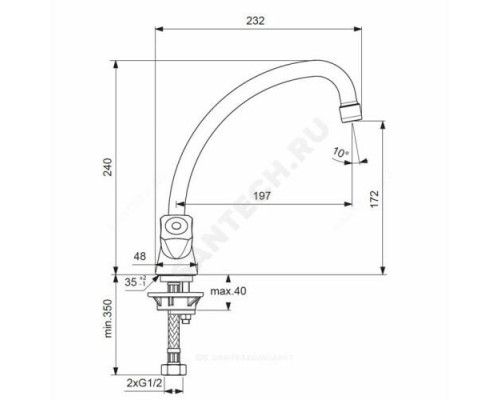 Смеситель для кухонной мойки двуручный PRACTIC Vidima BA231AA .