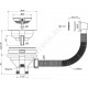 Выпуск для кухонной мойки с гибким переливом 3 1/2