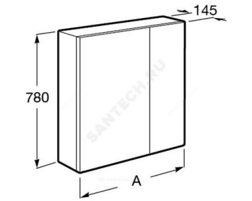 Шкаф зеркальный Ronda 70 белый глянец/антрацит Roca ZRU9302969