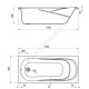 Ванна акриловая Касабланка XL 170х80см без ножек Santek 1.WH30.2.441