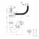 Сифон для кухонной мойки трубный с гибким переливом 1 1/2