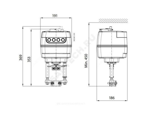 Электропривод 3-х позиц/аналоговый AME 655 230В Danfoss 082G3443