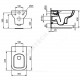 Комплект 3 в 1 унитаз подвесной + инсталляция без кнопки смыва + сиденье дюропласт микролифт I.life A Ideal Standard I001701
