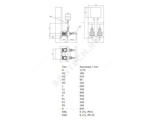 Установка повышения давления COR-2 MHI 803/SKw-EB-R Wilo 2897311