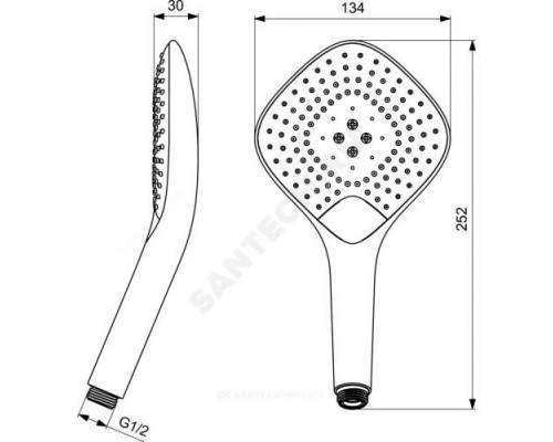 Лейка для душа IDEALRAIN JET DIAMOND XL3 Ideal Standard B1760AA