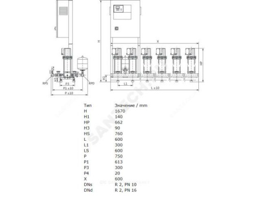 Установка повышения давления COR-2 MVIS 209/CC-EB-R Wilo 2789413