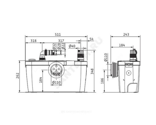 Установка канализационная HiSewlift 3-15 220 В Wilo 4191675