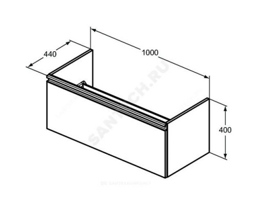 Тумба под умывальник 100 TESI серо-коричневый темный матовый Ideal Standard T0048PU