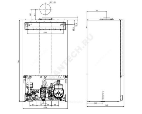 Котел настенный газовый 28 кВт двухконтурный CGG-3K-28 Wolf 8615711