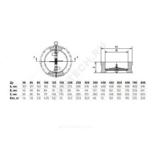 Клапан обратный чугун 2/створ Ду 350 межфл створки нерж Benarmo образец