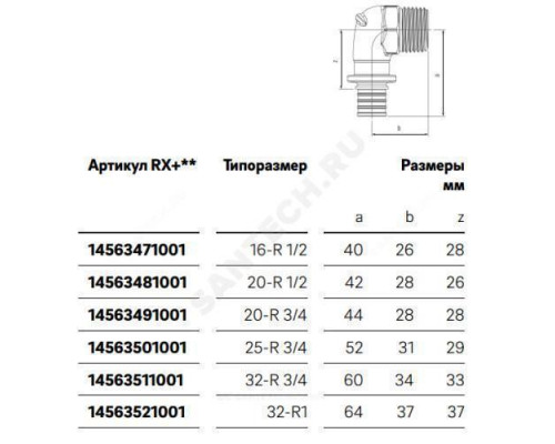 Угольник для PE-X труб аксиальный бронза Дн 25х3/4