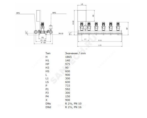 Установка повышения давления COR-3 HELIX V 609/SKw-EB-R Wilo 2799689