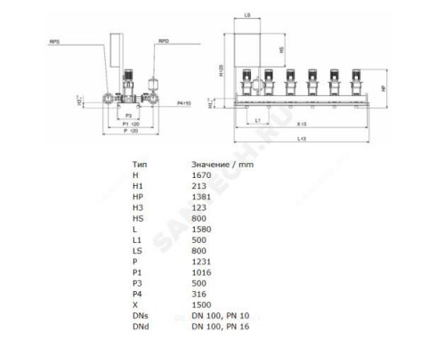 Установка повышения давления COR-3 HELIX V 2207/SKw-EB-R Wilo 2799530