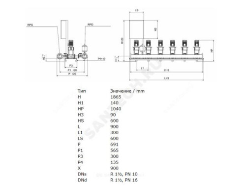 Установка повышения давления COR-3 HELIX V 216/SKw-EB-R Wilo 2450280